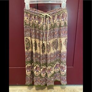 Boho gypsy midi flowy skirt